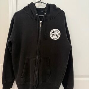 TSM Logo Full Zip Black Hoodie Sweatshirt